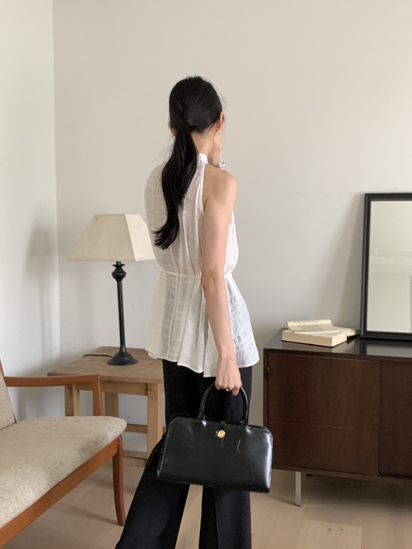 FRILL-T韓國代購㊣女裝新品人氣真品熱賣休閑吊帶背心含腰繩FRILL-T吊帶/背心