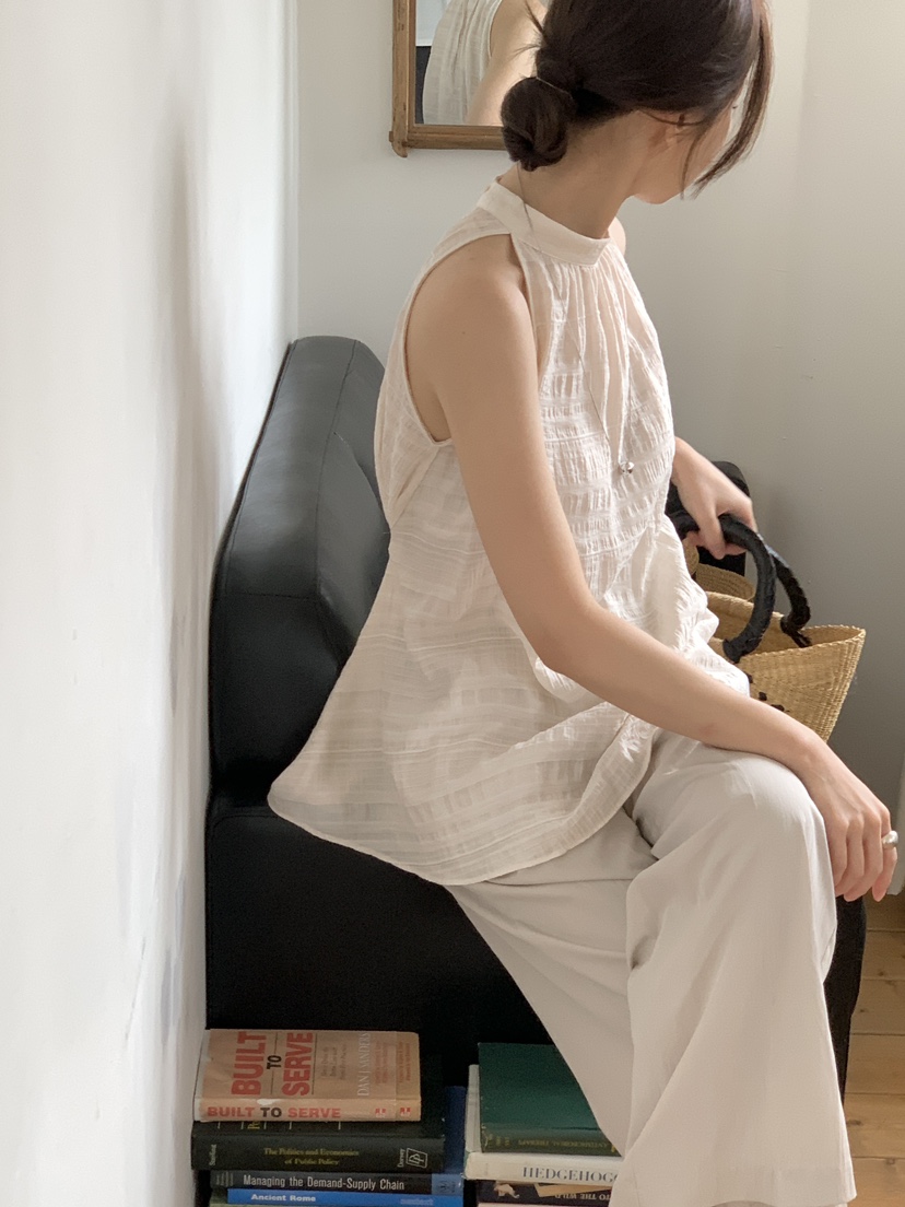 FRILL-T韓國代購㊣女裝新品人氣真品熱賣休閑吊帶背心含腰繩FRILL-T吊帶/背心