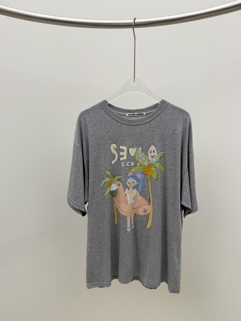 SEOLO東大門㊣實拍女裝新款推薦時尚休閑熱賣真品25春夏T恤Seolo seoulT恤圖色2