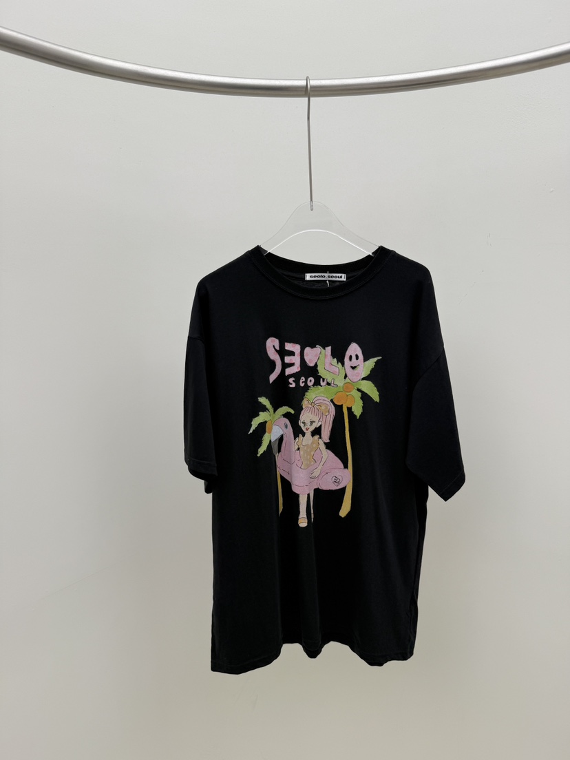 SEOLO東大門㊣實拍女裝新款推薦時尚休閑熱賣真品25春夏T恤Seolo seoulT恤圖色3