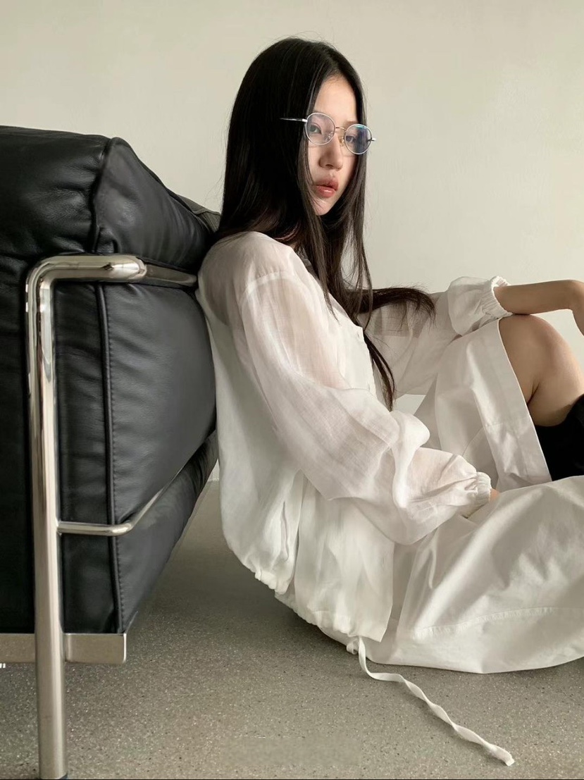STRAWBERRY東大門㊣實拍女士新品人氣時尚襯衫蕾絲衫亞麻布STRAWBERRY襯衫/蕾絲衫