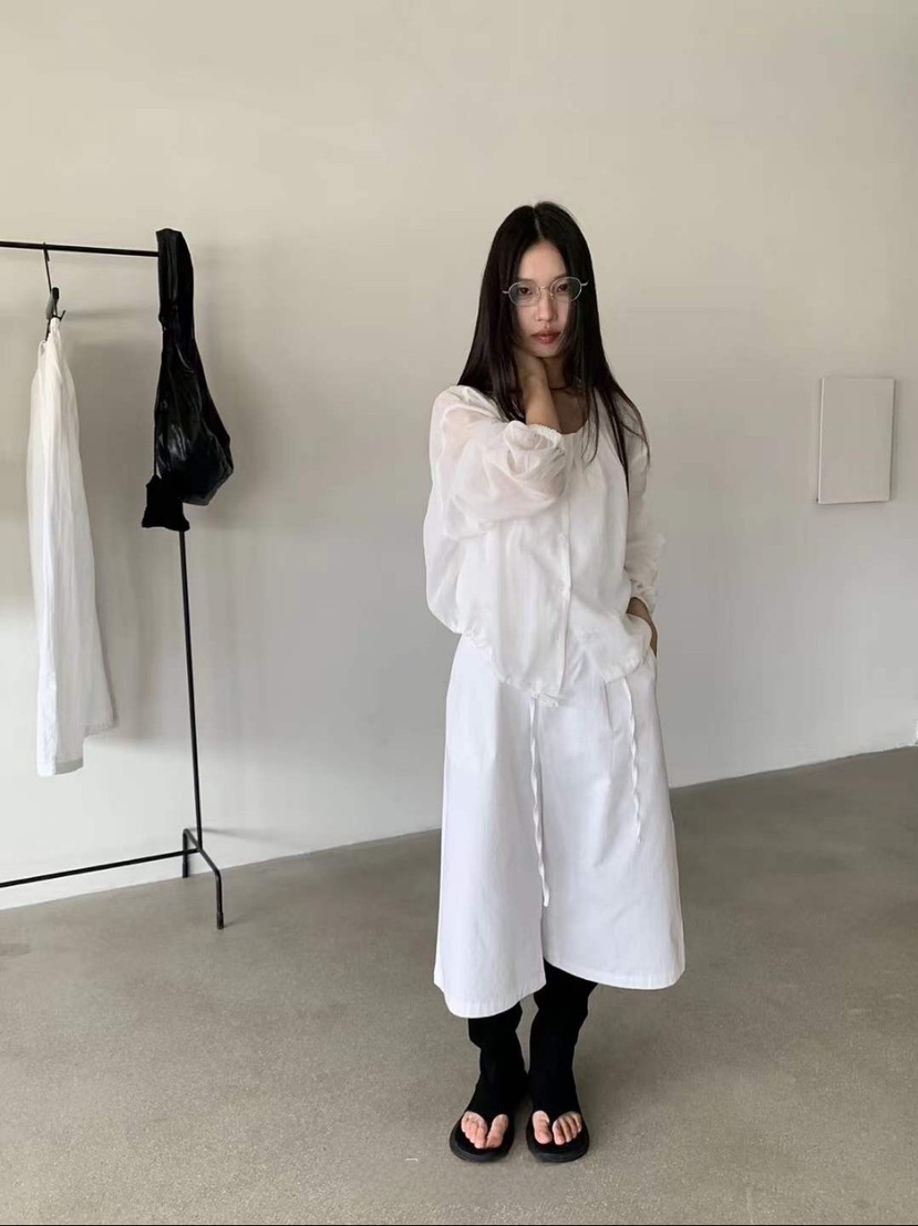STRAWBERRY東大門㊣實拍女士新品人氣時尚襯衫蕾絲衫亞麻布STRAWBERRY襯衫/蕾絲衫