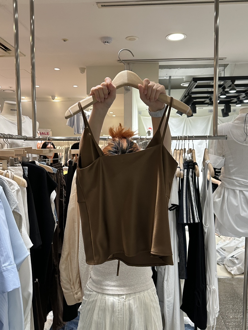 INSSENSE-A東大門㊣直郵女士新品職業25春夏吊帶背心緊身緞面INSSENSE-A吊帶/背心