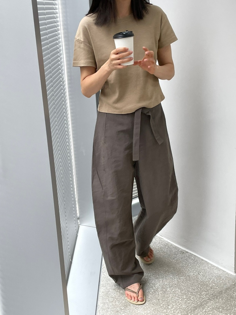 WATER東大門㊣實拍女士新品人氣職業25春夏熱賣休閑褲含腰帶WATER/RIVER休閑褲