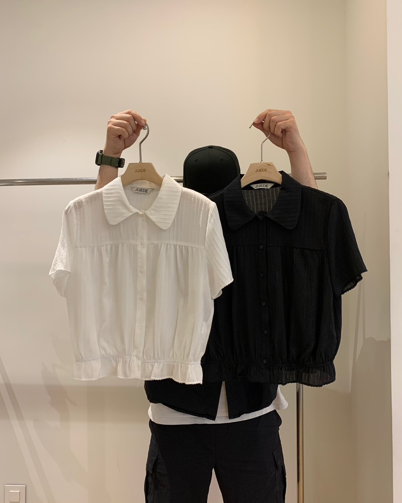 JUEDE(此品牌容易投訴)東大門㊣實拍女裝新品25春夏襯衫蕾絲衫JUEDE襯衫/蕾絲衫