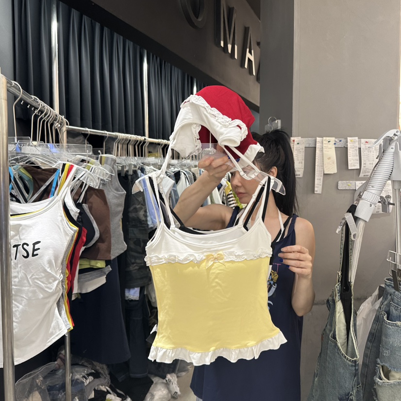 MOMAZU東大門㊣直郵女裝新款25春夏推薦人氣吊帶背心荷葉邊MOMAZU吊帶/背心圖色2
