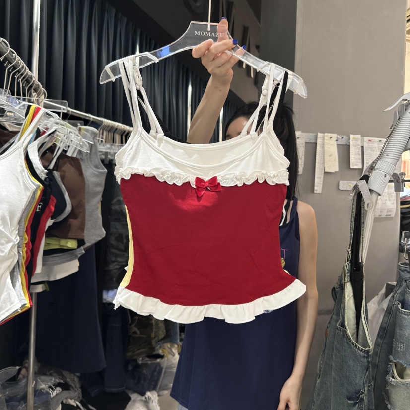 MOMAZU東大門㊣直郵女裝新款25春夏推薦人氣吊帶背心荷葉邊MOMAZU吊帶/背心圖色3