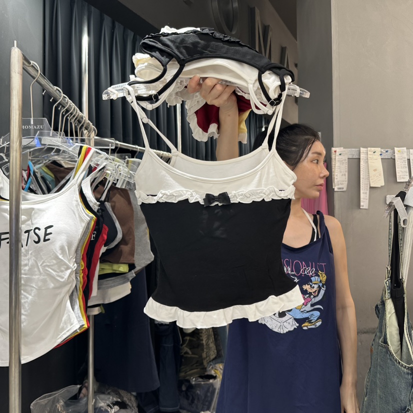 MOMAZU東大門㊣直郵女裝新款25春夏推薦人氣吊帶背心荷葉邊MOMAZU吊帶/背心圖色4