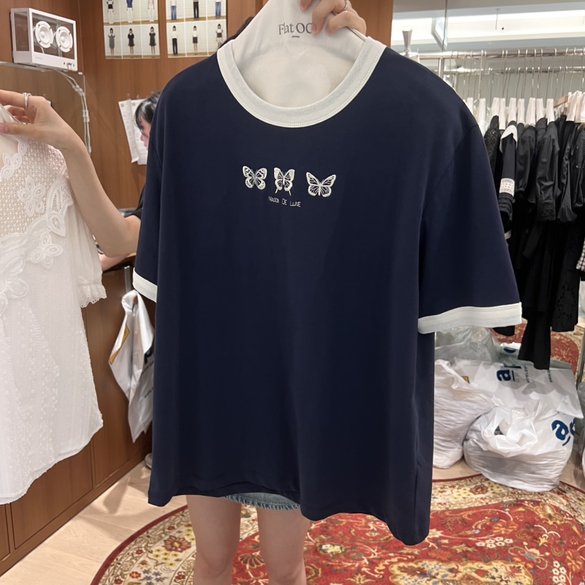 OGI韓國代購㊣女裝新款推薦時尚25春夏職業人氣休閑真品T恤FLat OGIT恤圖色1