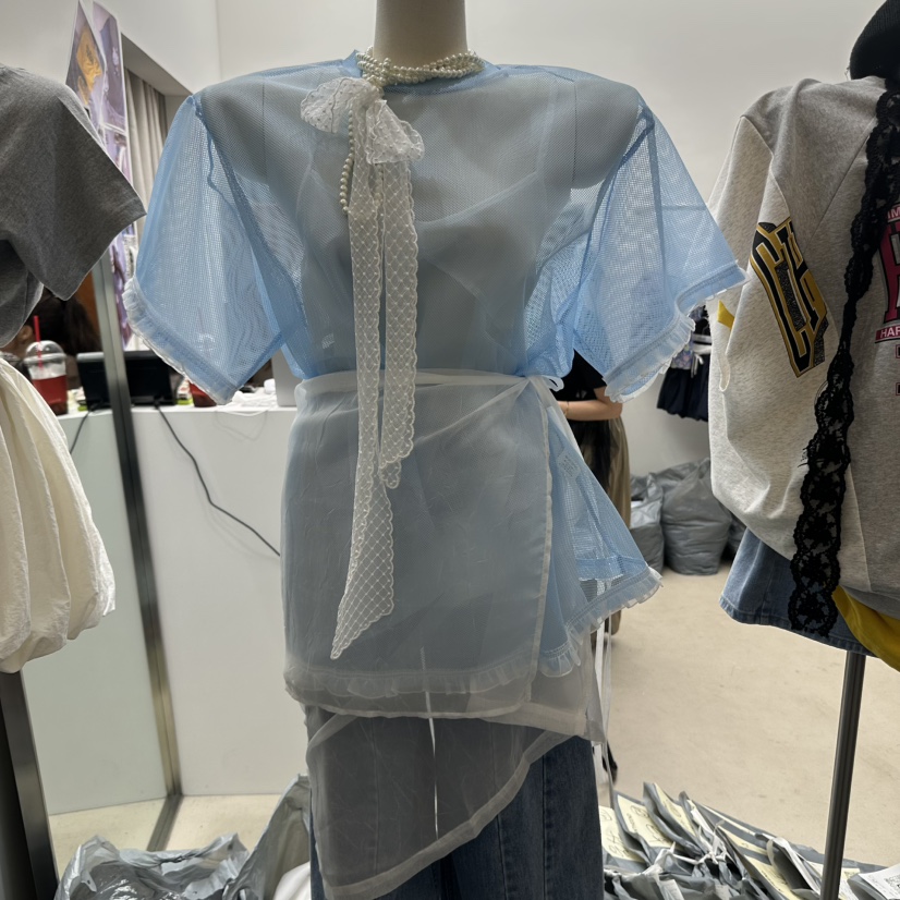 INTHEEND東大門㊣實拍女裝新款人氣休閑真品襯衫蕾絲衫網眼INTHEEND襯衫/蕾絲衫