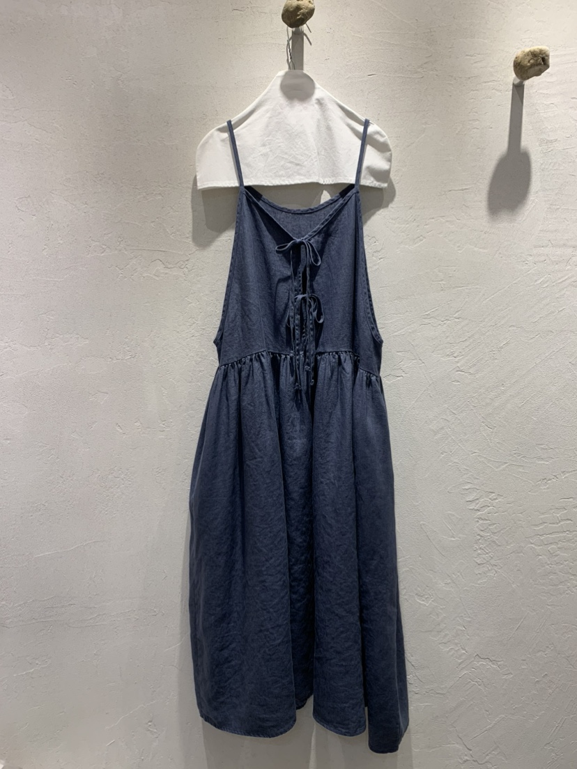 AT NOTE韓國直郵㊣女裝新款真品推薦時尚連衣裙蝴蝶結亞麻AT NOTE連衣裙