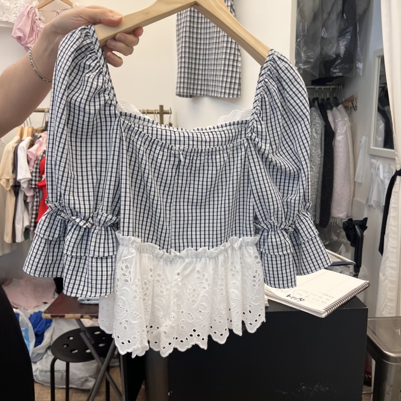 BEEN-A韓國代購㊣女裝新品休閑熱賣真品人氣時尚襯衫蕾絲衫BEEN-A襯衫/蕾絲衫