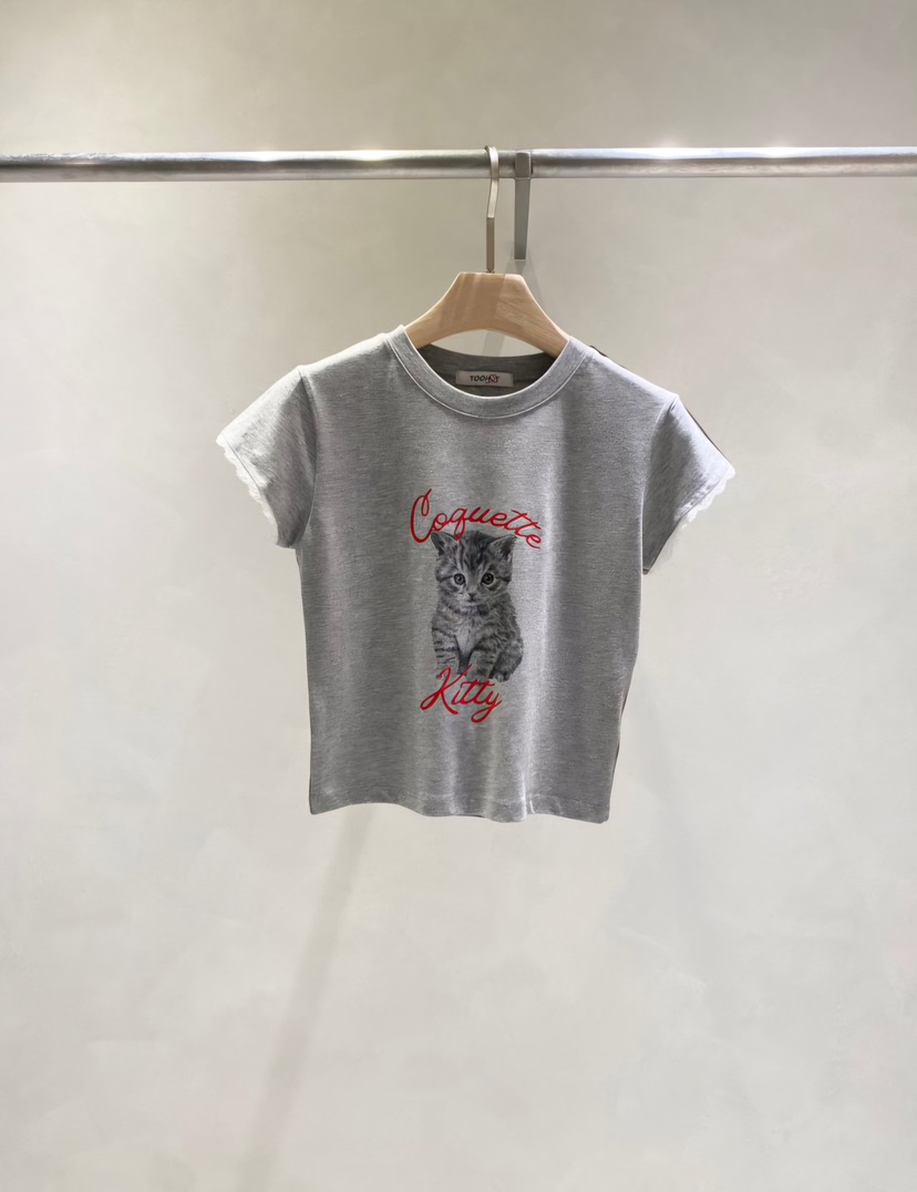 TOO HOT韓國代購㊣女士新款休閑人氣推薦職業真品熱賣T恤蕾絲TOO HOTT恤圖色3