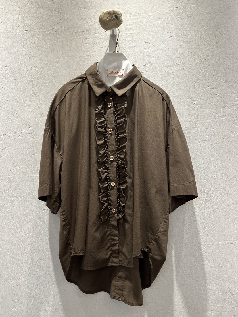 AT NOTE韓國代購㊣女士新品時尚25春夏襯衫蕾絲衫荷葉邊雙面AT NOTE襯衫/蕾絲衫