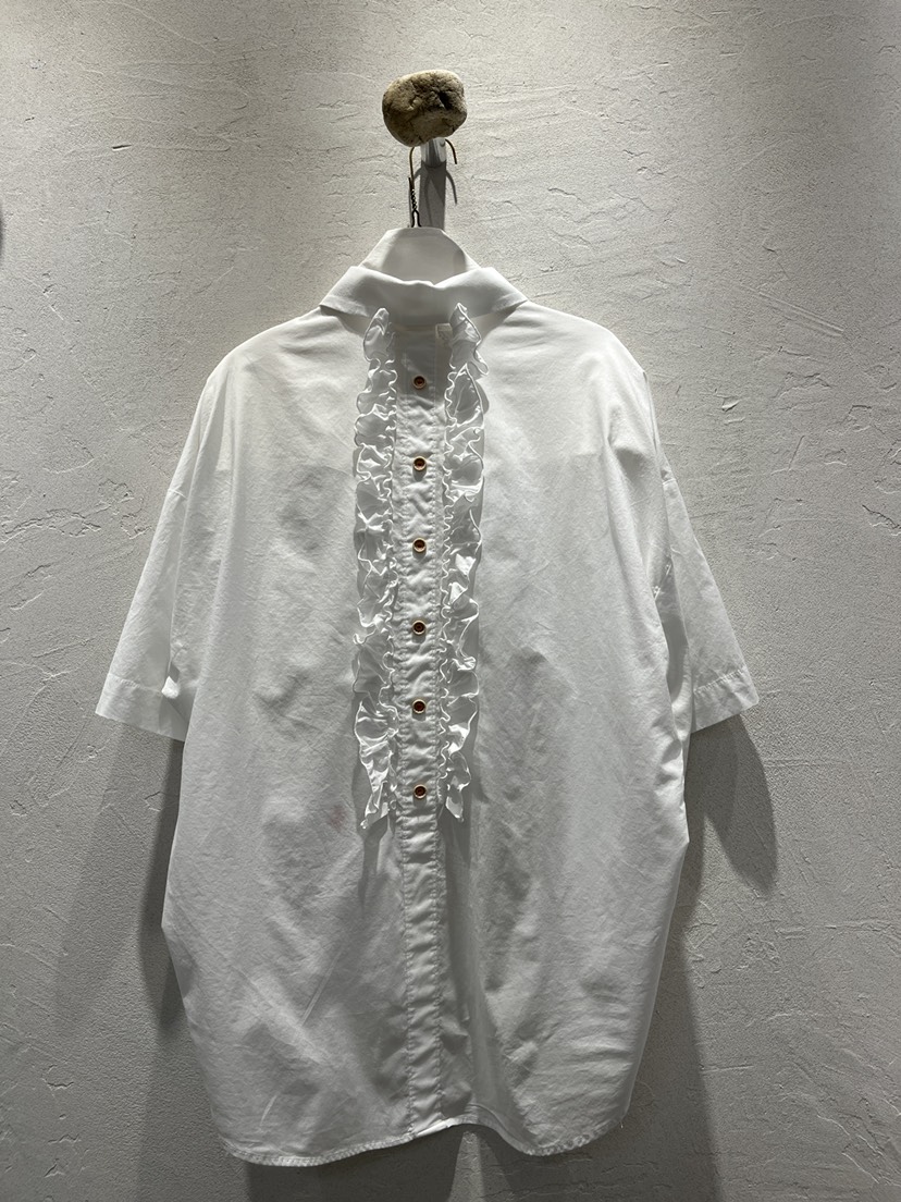 AT NOTE韓國代購㊣女士新品時尚25春夏襯衫蕾絲衫荷葉邊雙面AT NOTE襯衫/蕾絲衫圖色2