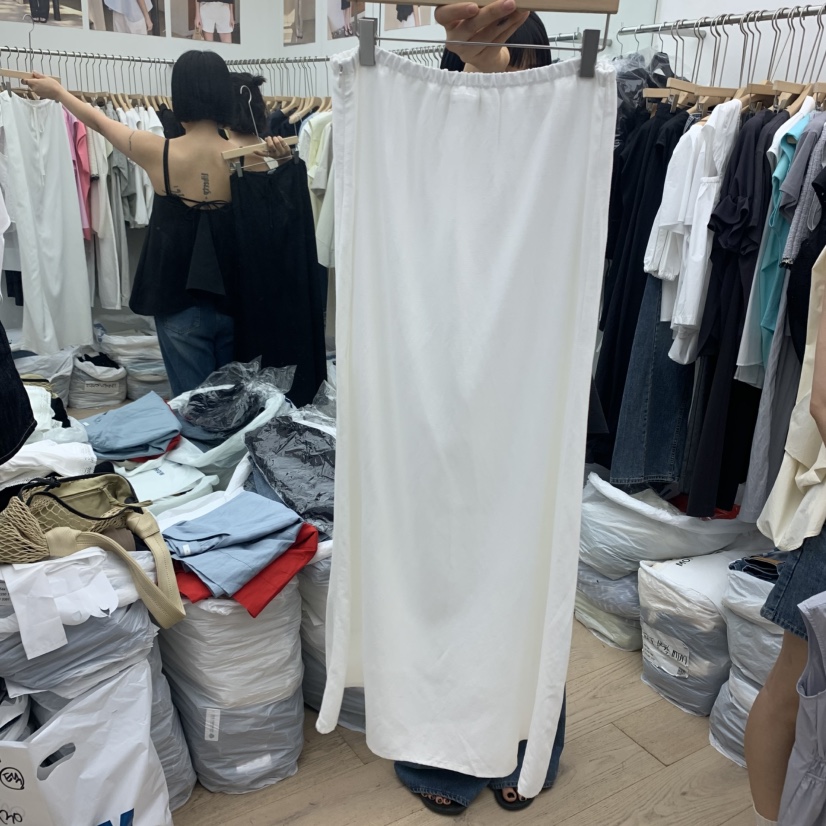 MOI-A東大門㊣實拍女裝新品人氣熱賣半身裙中短裙天絲亞麻MOI-A半身裙/中短裙