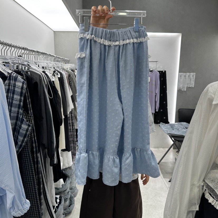 ANDE東大門㊣實拍女裝新品熱賣時尚職業休閑推薦休閑褲荷葉邊ANDE休閑褲