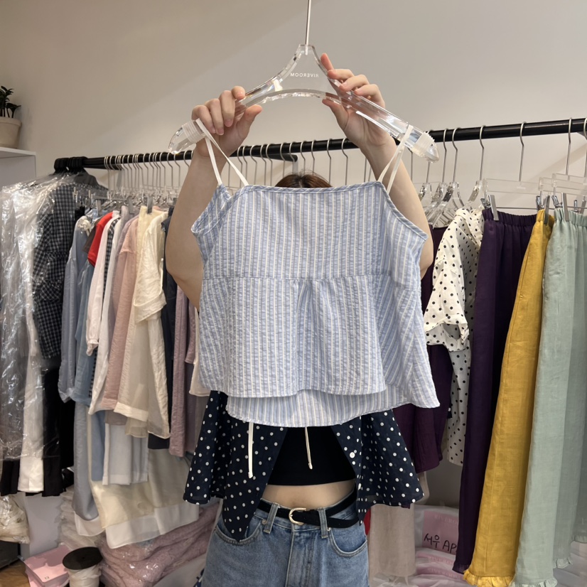 RIVEROOM東大門㊣代購女士新款時尚職業真品熱賣25春夏吊帶背心RIVEROOM吊帶/背心