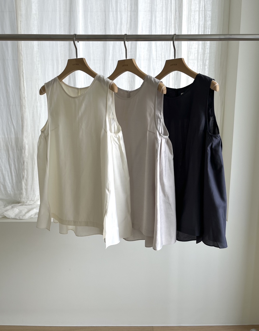 OP PER東大門㊣直郵女士新品25春夏熱賣真品推薦吊帶背心褶皺OPPER-simplebeige吊帶/背心