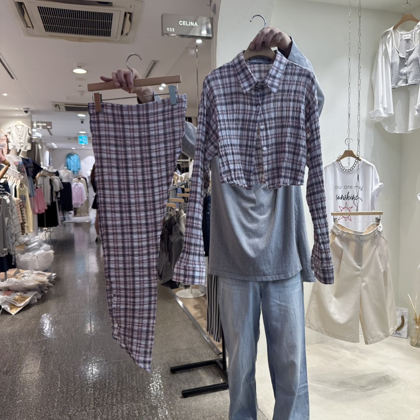 CELINA東大門㊣直郵女裝新款真品人氣25春夏套裝兩件套套裝CELI_NA套裝圖色2