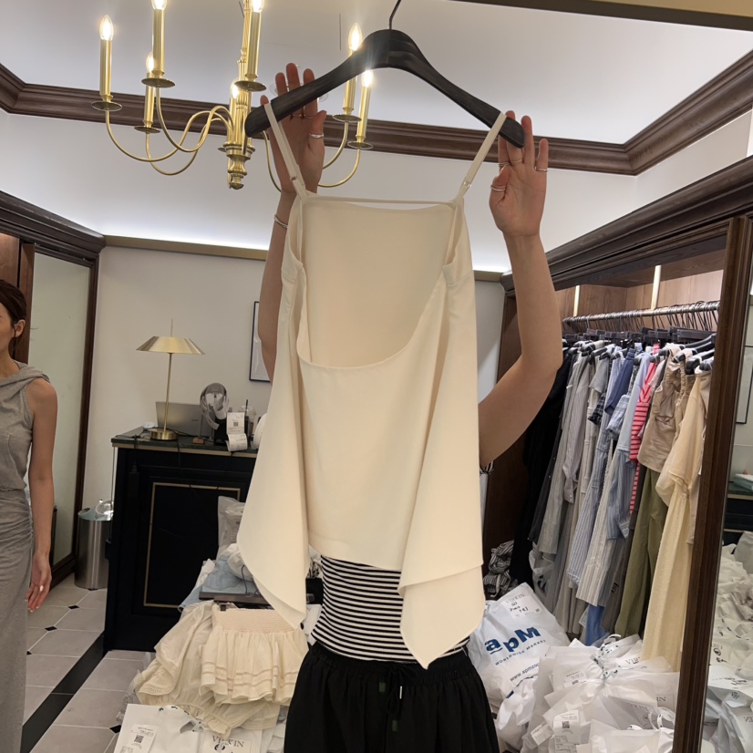 VIRKIN東大門㊣直郵女裝新款休閑25春夏真品職業吊帶背心亞麻VIRKIN吊帶/背心