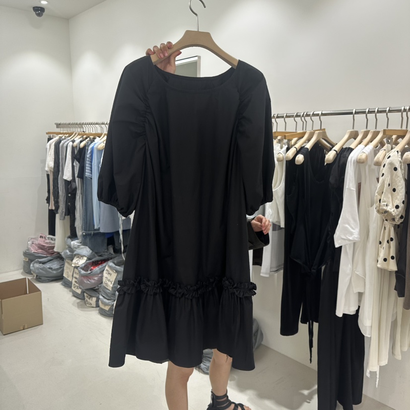 REPELLER東大門㊣直郵女裝新款25春夏休閑連衣裙泡泡袖荷葉邊REPELLER連衣裙圖色2