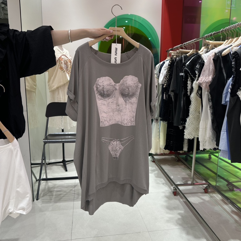 MINI UNNI東大門㊣直郵女士新款休閑職業推薦真品25春夏T恤MINI UNNIT恤圖色2