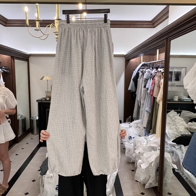 VIRKIN東大門㊣直郵女士新品推薦休閑時尚25春夏休閑褲格紋VIRKIN休閑褲