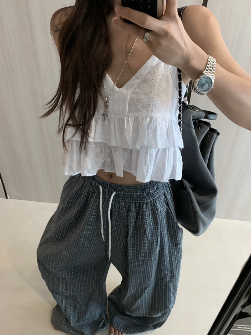 VIRKIN東大門㊣直郵女士新品推薦休閑時尚25春夏休閑褲格紋VIRKIN休閑褲