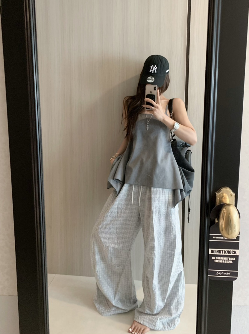 VIRKIN東大門㊣直郵女士新品推薦休閑時尚25春夏休閑褲格紋VIRKIN休閑褲