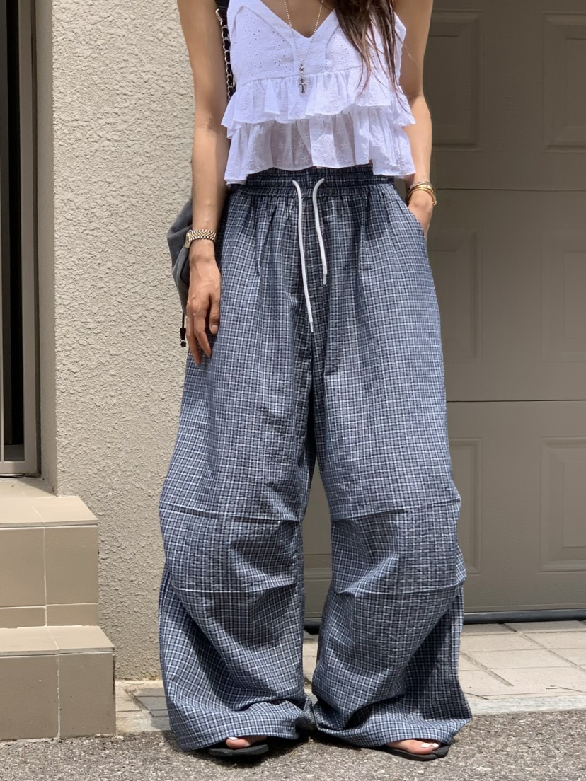 VIRKIN東大門㊣直郵女士新品推薦休閑時尚25春夏休閑褲格紋VIRKIN休閑褲