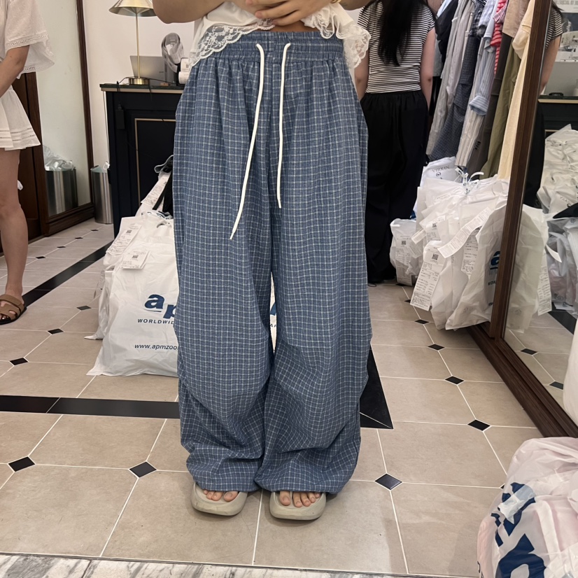 VIRKIN東大門㊣直郵女士新品推薦休閑時尚25春夏休閑褲格紋VIRKIN休閑褲
