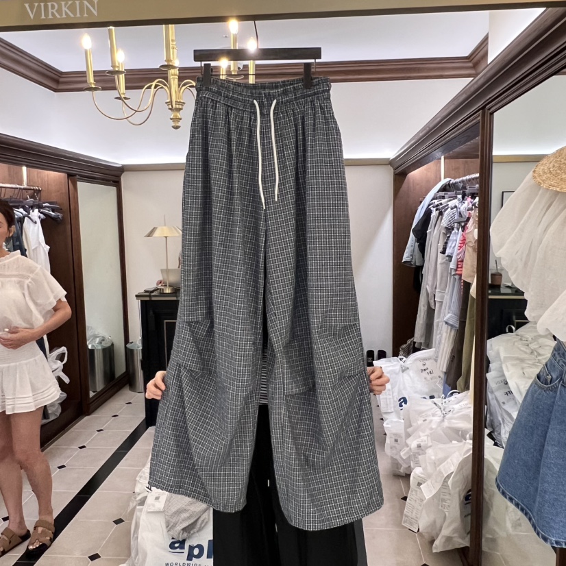 VIRKIN東大門㊣直郵女士新品推薦休閑時尚25春夏休閑褲格紋VIRKIN休閑褲圖色3