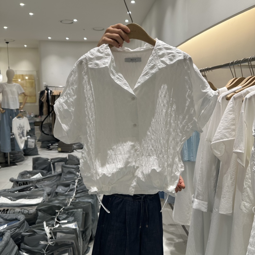 BLUEI-D韓國直郵㊣女裝新款熱賣職業休閑真品人氣襯衫蕾絲衫Blue i-d襯衫/蕾絲衫圖色1