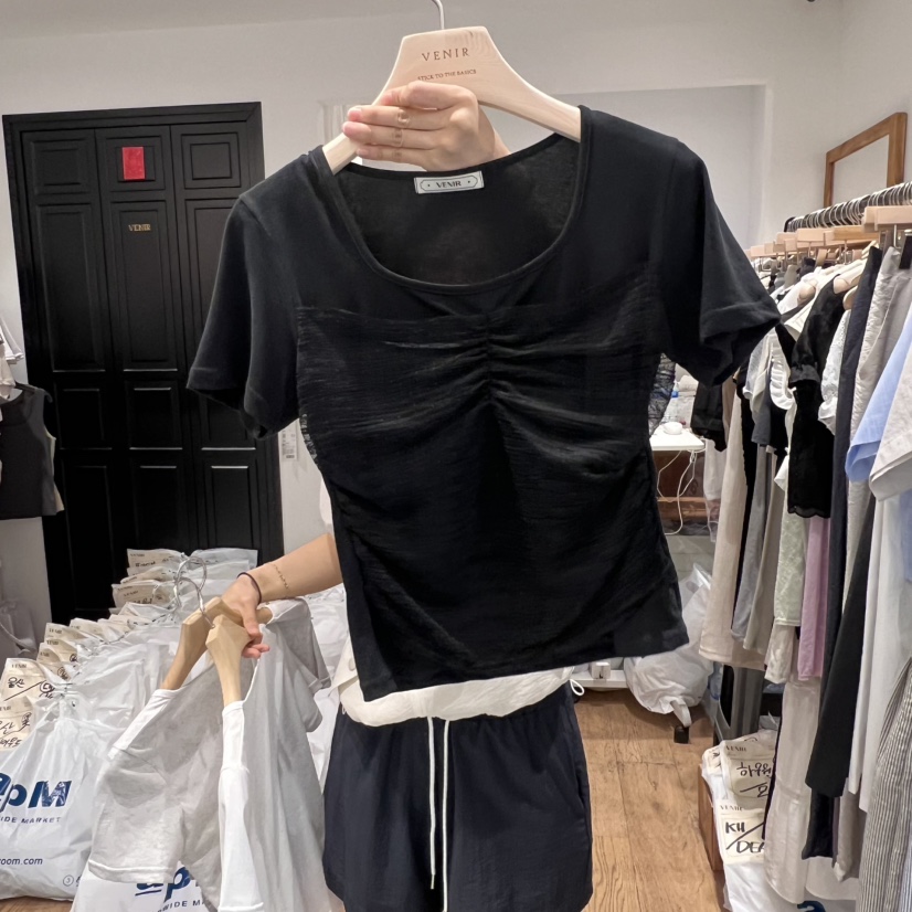 VENIR-a東大門㊣代購女裝新品休閑時尚人氣熱賣真品推薦T恤VENIR-aT恤圖色2