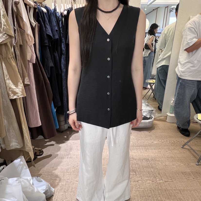 W AND J韓國代購㊣女士新品休閑時尚熱賣25春夏職業真品馬甲W AND J馬甲圖色2