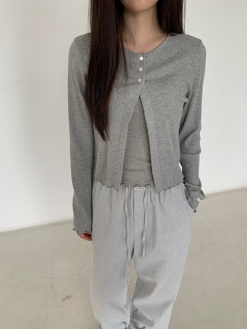 BOUTIQUE SEOUL-P東大門㊣實拍女士新品25春夏針織衫不含內搭開衫But ton/BOUTIQUE SEOUL針織衫