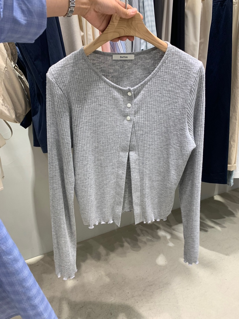 BOUTIQUE SEOUL-P東大門㊣實拍女士新品25春夏針織衫不含內搭開衫But ton/BOUTIQUE SEOUL針織衫