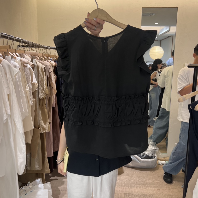 W AND J東大門㊣代購女裝新品25春夏熱賣人氣休閑襯衫蕾絲衫W AND J襯衫/蕾絲衫