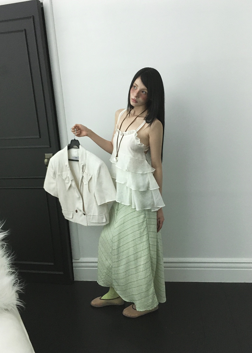 CLODE韓國代購㊣女士新品真品時尚推薦熱賣25春夏休閑長裙條紋CLODE長裙