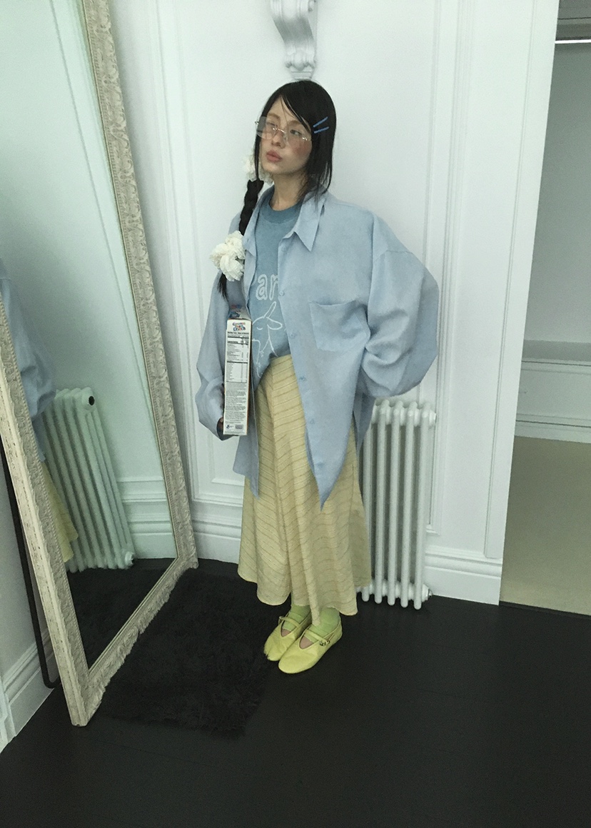 CLODE韓國代購㊣女士新品真品時尚推薦熱賣25春夏休閑長裙條紋CLODE長裙