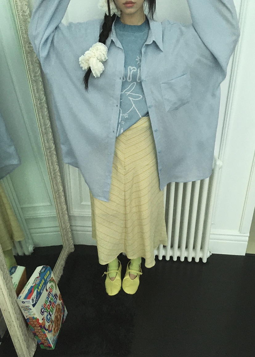 CLODE韓國代購㊣女士新品真品時尚推薦熱賣25春夏休閑長裙條紋CLODE長裙