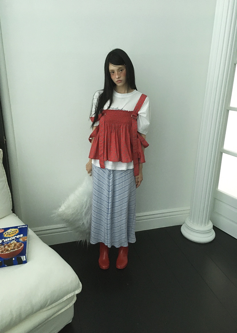 CLODE韓國代購㊣女士新品真品時尚推薦熱賣25春夏休閑長裙條紋CLODE長裙