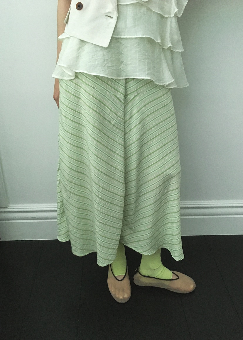 CLODE韓國代購㊣女士新品真品時尚推薦熱賣25春夏休閑長裙條紋CLODE長裙圖色1