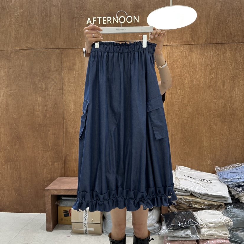 AFTERNOON-P韓國代購㊣女士新品推薦真品25春夏時尚熱賣長裙AFTERNOON長裙圖色2