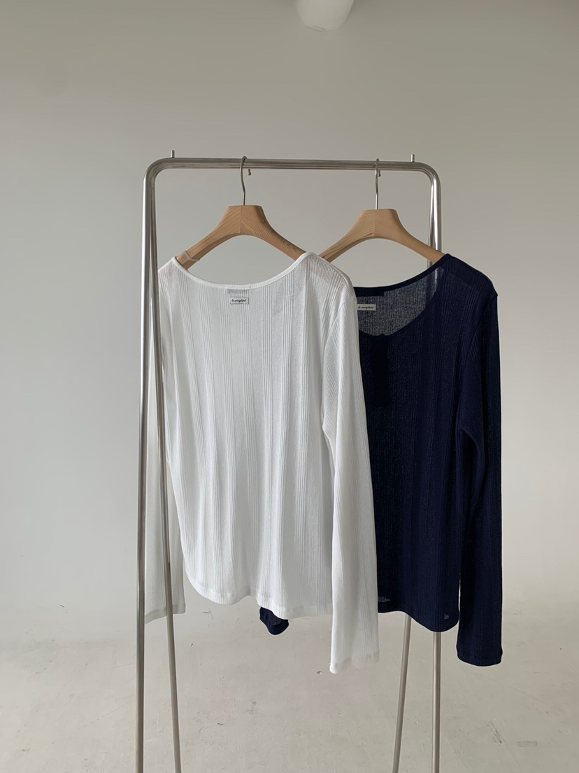 BOUTIQUE SEOUL-P東大門㊣實拍女士新款職業25春夏長袖T恤But ton/BOUTIQUE SEOUL長袖T恤