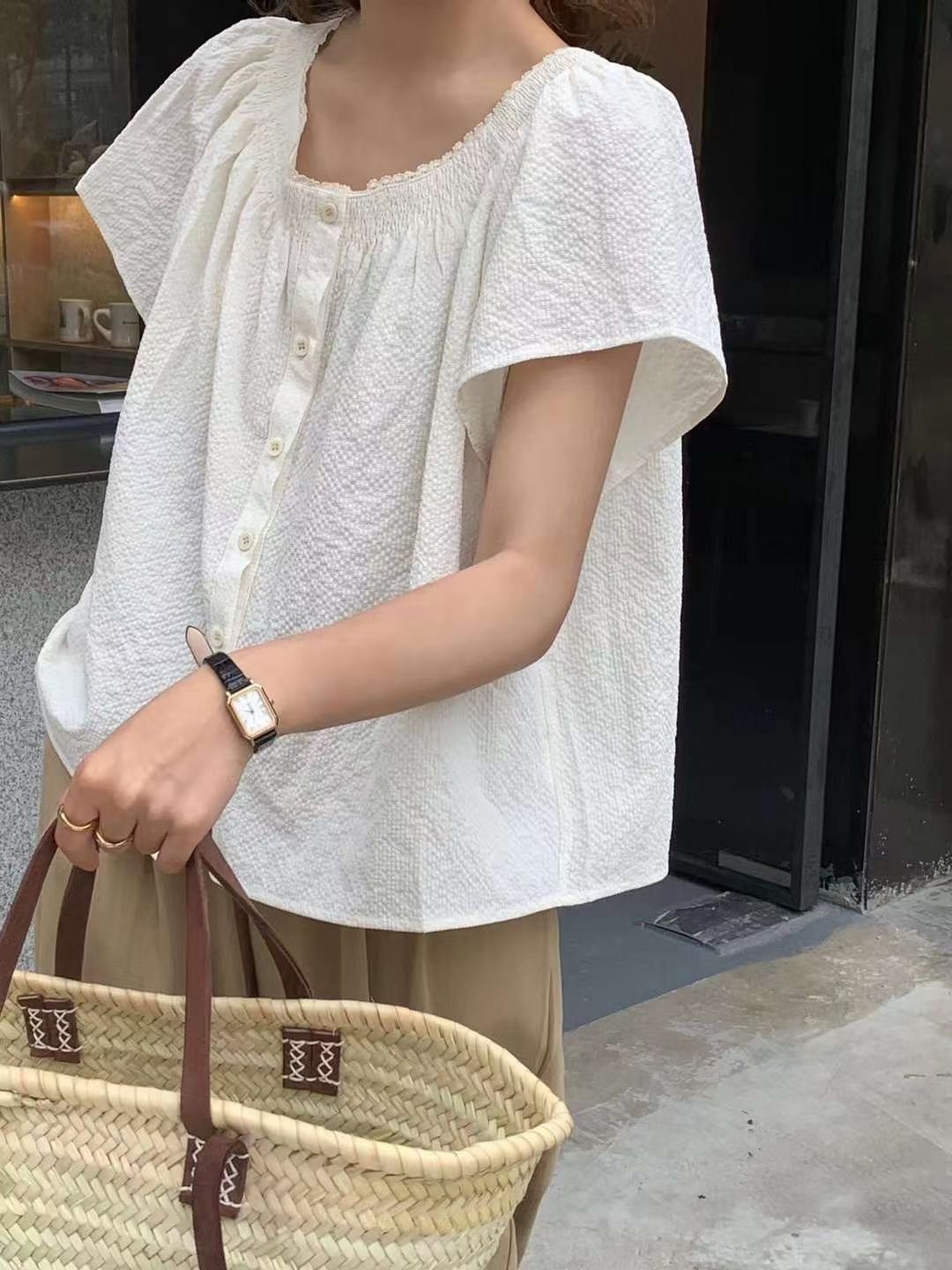 DIFFER東大門㊣實拍女士新款人氣時尚真品熱賣休閑襯衫蕾絲衫DIFFER襯衫/蕾絲衫