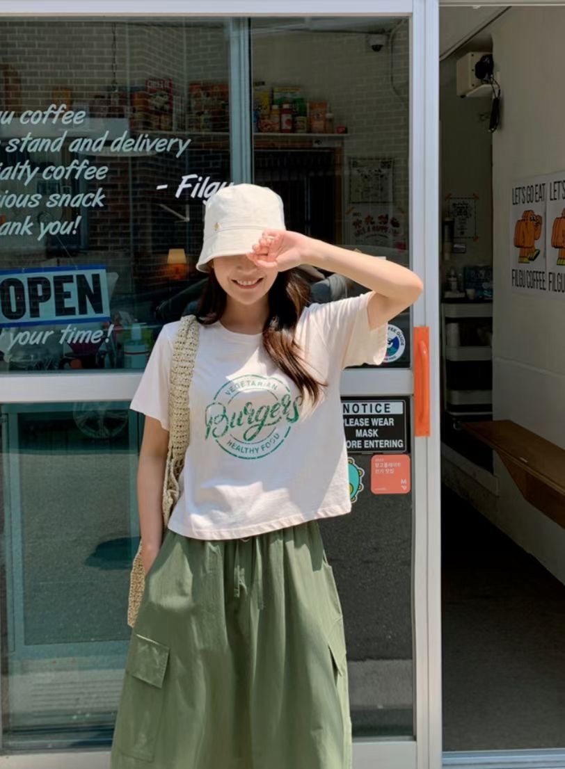 DIFFER韓國直郵㊣女士新品熱賣25春夏人氣真品推薦職業休閑T恤DIFFERT恤圖色2