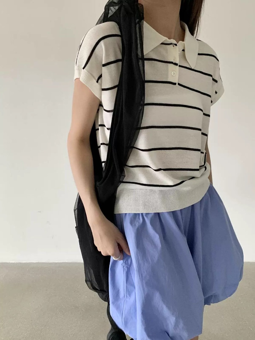 STRAWBERRY東大門㊣實拍女士新品休閑推薦熱賣針織衫亞麻布STRAWBERRY針織衫