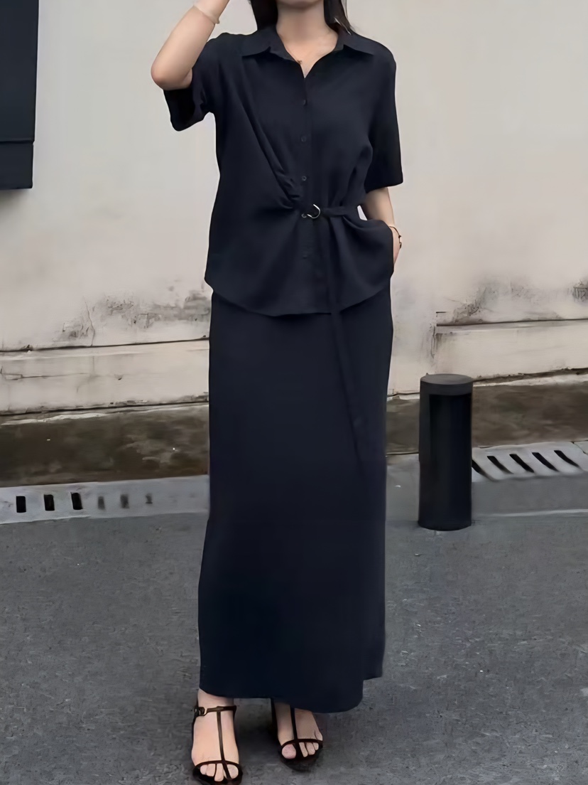 STRAWBERRY韓國代購㊣女士新品職業真品休閑時尚25春夏長裙STRAWBERRY長裙